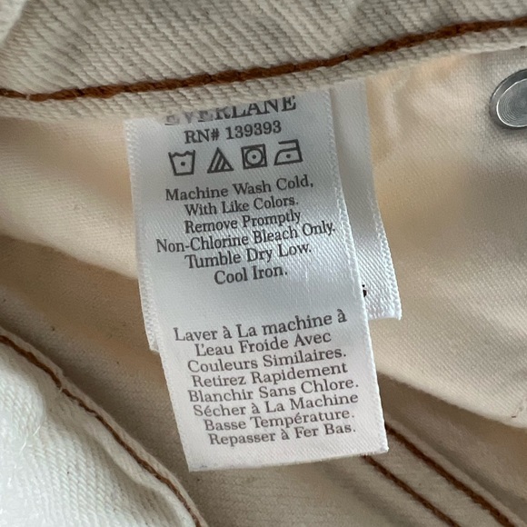 Everlane The A-Line Denim Short Organic Cotton (Ecru) - Picture 6 of 11